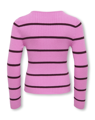 Only - KOGIbi Rib Boatneck Strik - Cyclamen/Winetasting 